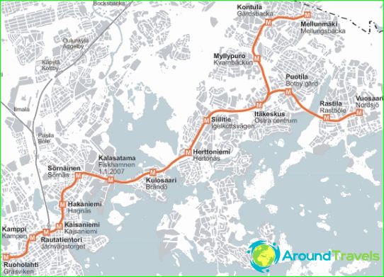 Helsingin metro: kaavio, kuvaus, kuva. Helsingin metrokartta