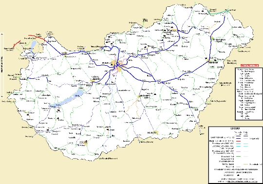 Unkarin rautatiet - kartta, sivusto, valokuva
