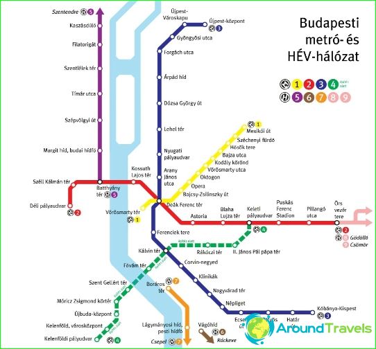 Metro map of Budapest