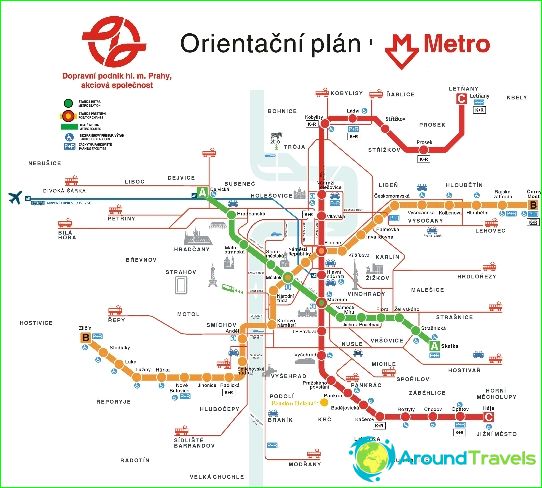 Mapa metra w Pradze