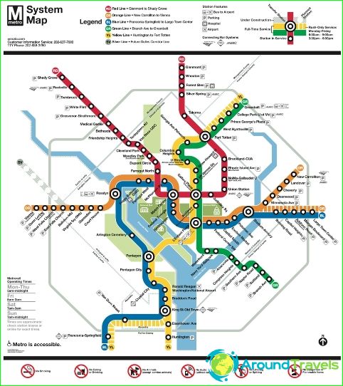 Mapa metra Washington