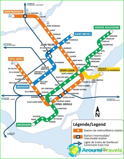 مترو مونتريال: الخريطة والوصف والصورة