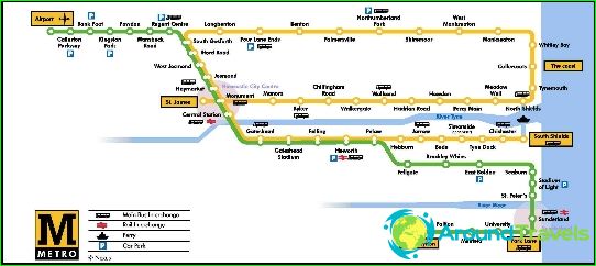 Newcastle Metro: schéma, fotografie, popis