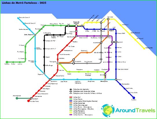 Metro Fortaleza: şema, fotoğraf, açıklama