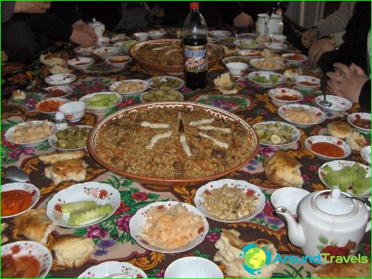 Traditionell mat i Tadzjikistan