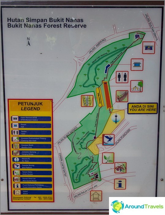 Карта на парк Букит Нанас