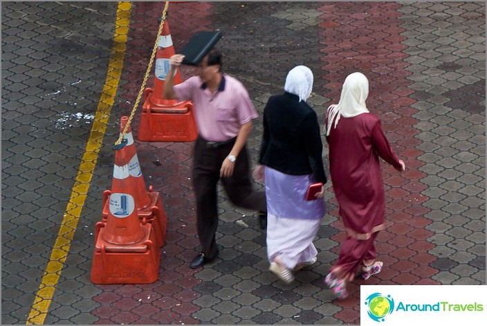 Muslim ladies in headscarves