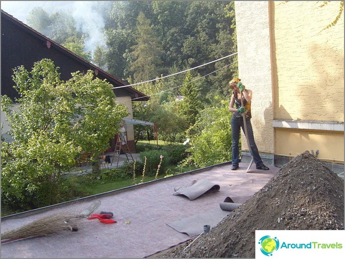 Cleaning the roof