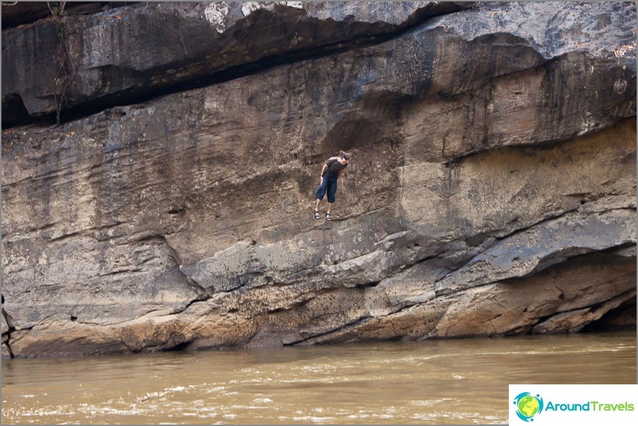 Cliff jump, but not entirely successful