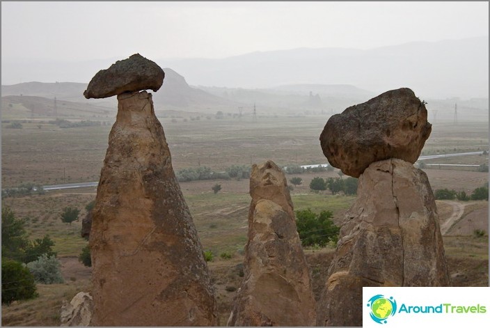 Remains with stones at the top.