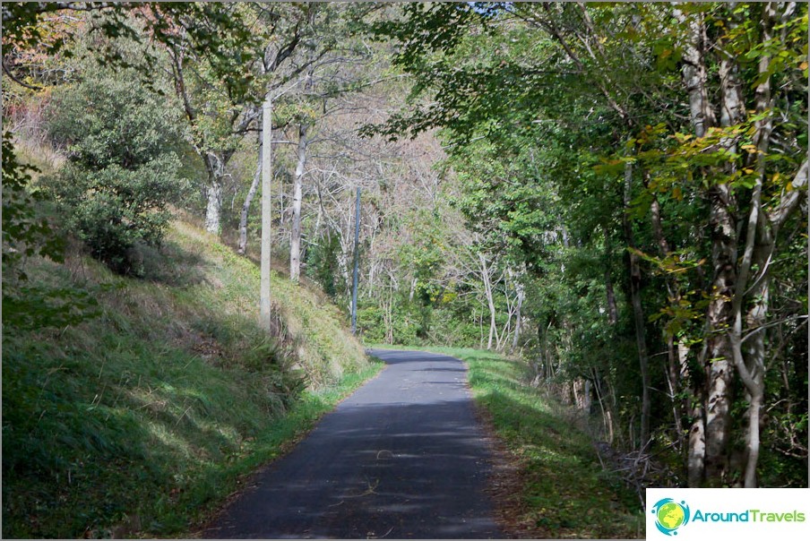 Smalle bergweg - uitstekend asfalt