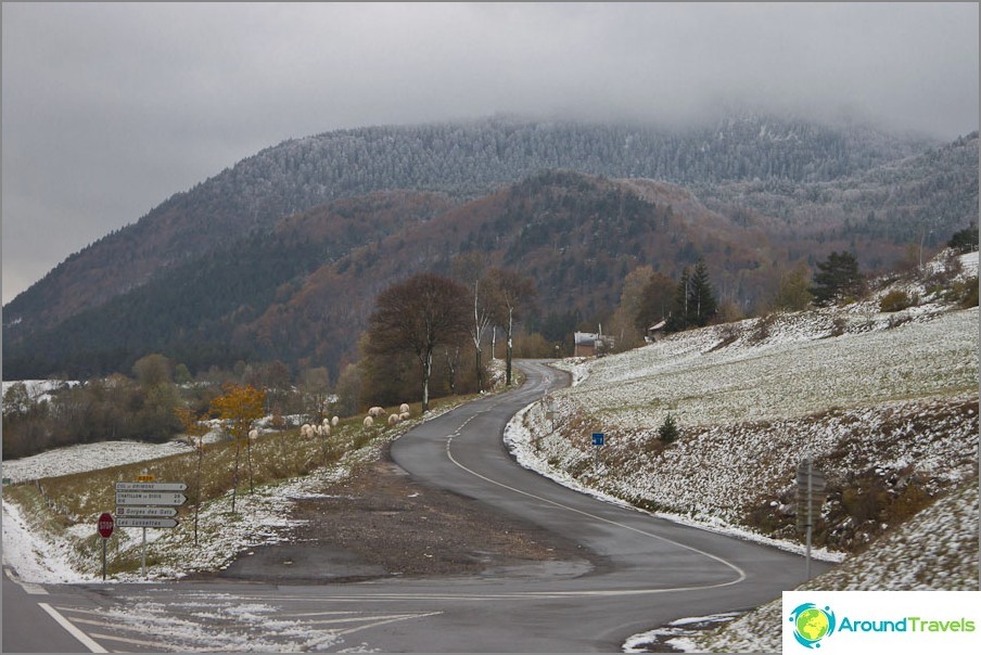 Roads of France - winter landscapes in October
