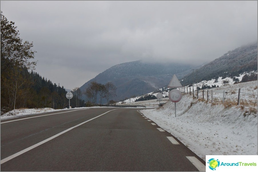 Roads of France - winter landscapes in October