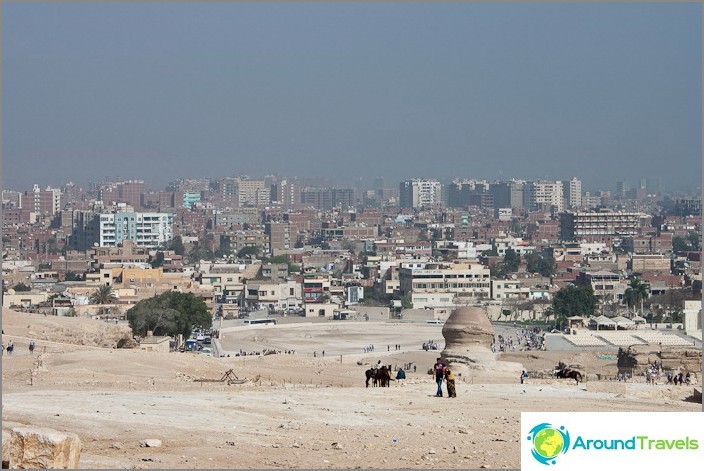 Udsigt over Kairo fra Giza-platået.