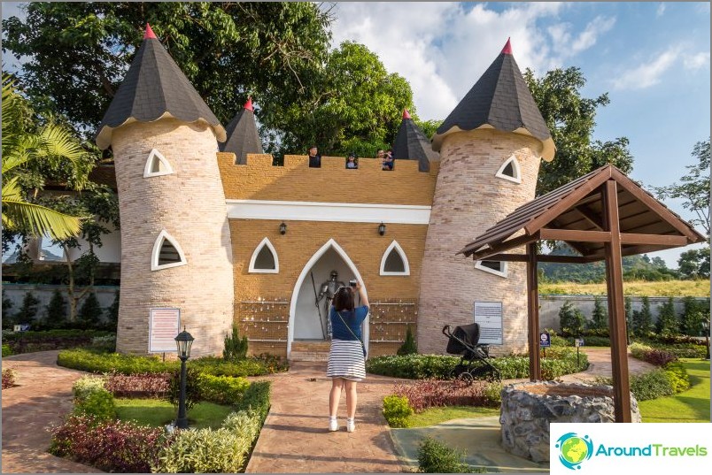 Small castle with locks at the entrance