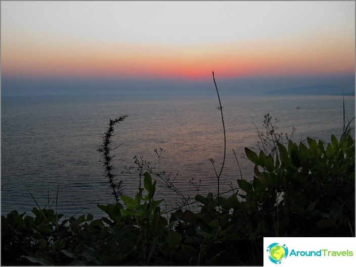 Black sea at sunset.