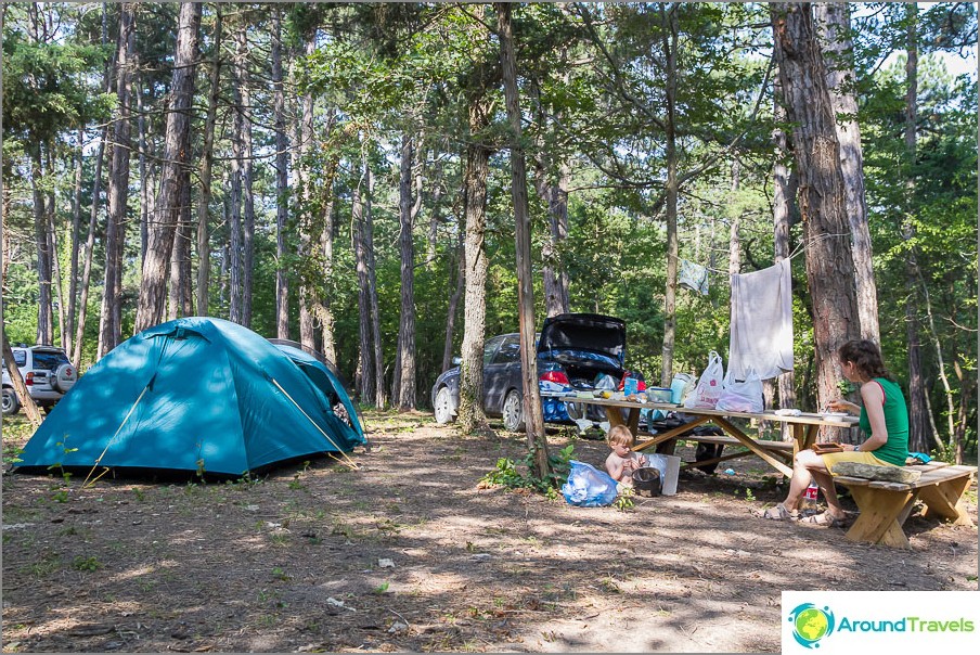 Unser Camp auf dem Campingplatz