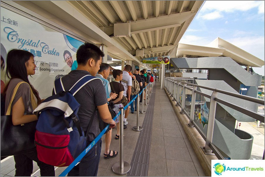 Линия за качване до кабелна кола Ngong Ping