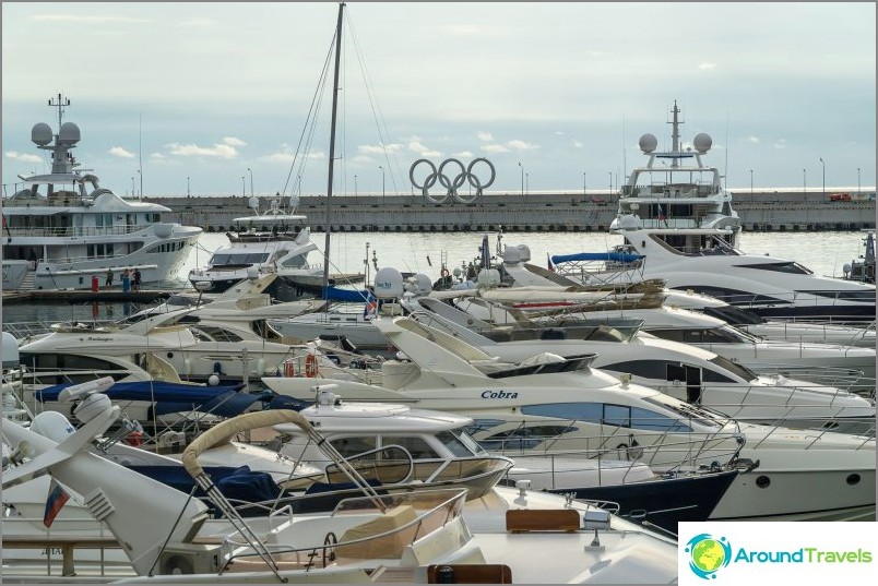 Sea Station in Sochi - jachten, boetieks en Semyon Semenych