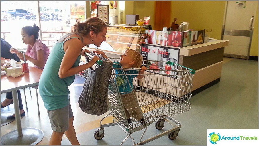 Rolling in a shopping cart