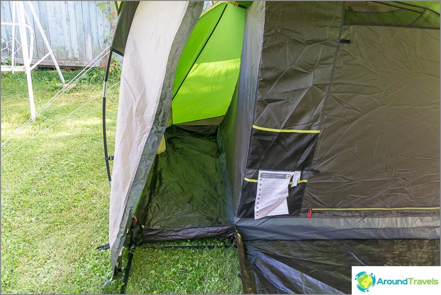 On the side of each inner tent there is a mini-vestibule