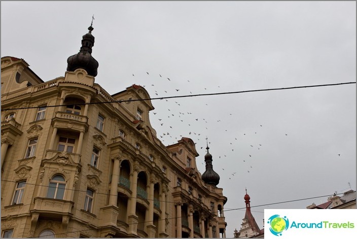 Hay muchos techos en Praga con torretas tan pequeñas.