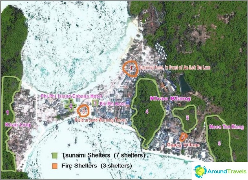 Where to escape the tsunami on Phi Phi