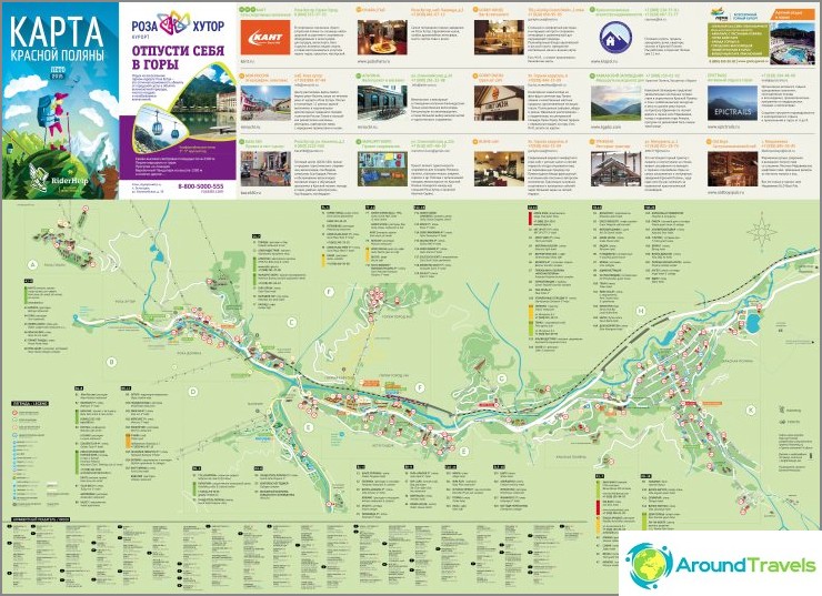 Mapa de Krasnaya Polyana (se puede hacer clic)