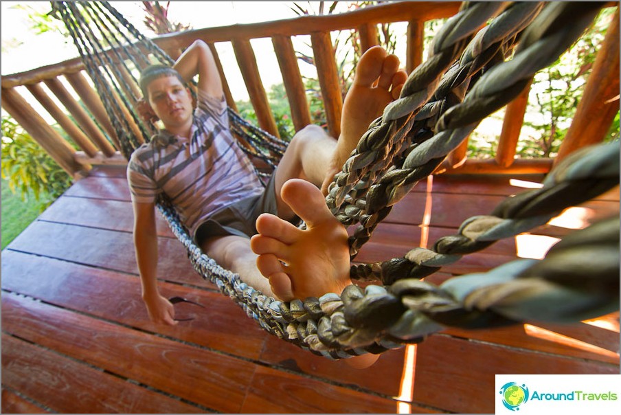 Each bungalow has a hammock, but there is no time to lie in it