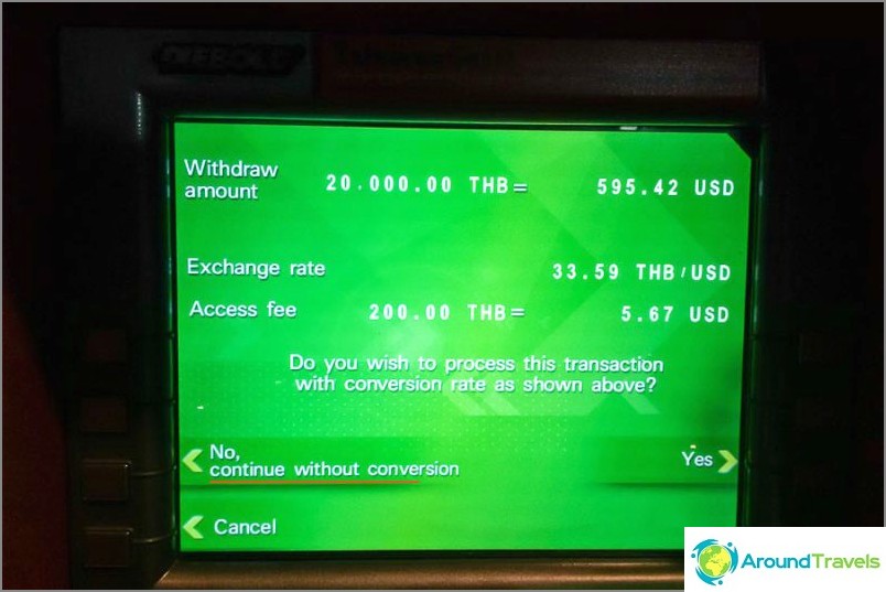 ATMs in Thailand - instructions for withdrawing money