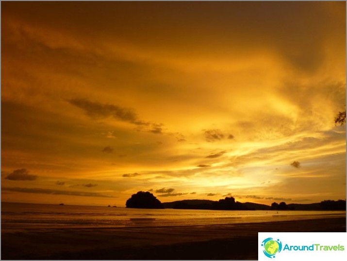 Solnedgång i Krabi (Ao Nang), foto utan bearbetning