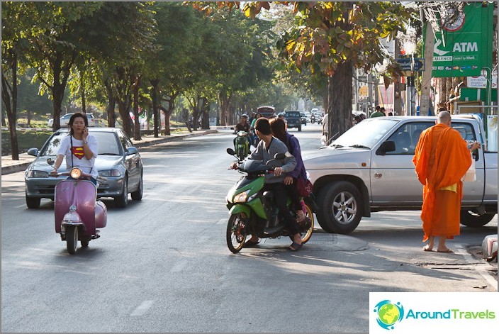 Supermen ride and holy monks walk the streets