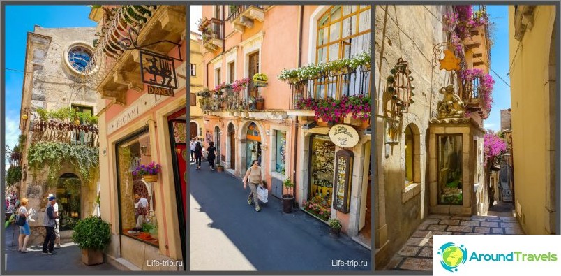 Overal in Taormina staan ​​bloemen