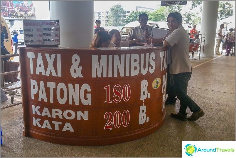 Minibus counter at Phuket airport