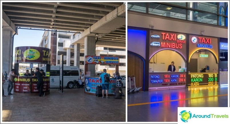 Minibus og taxistand, international terminal