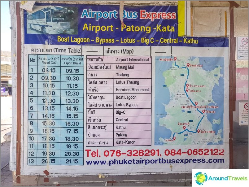 Bus schedule from Phuket airport