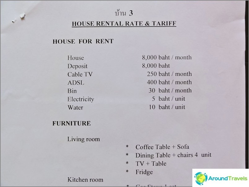 Renting a house in Phuket - price
