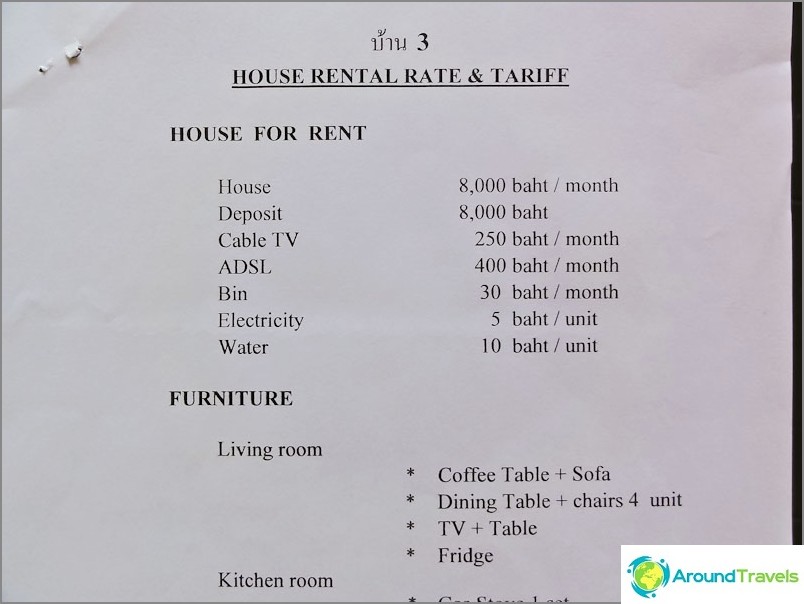 プーケットの家を借りる-価格