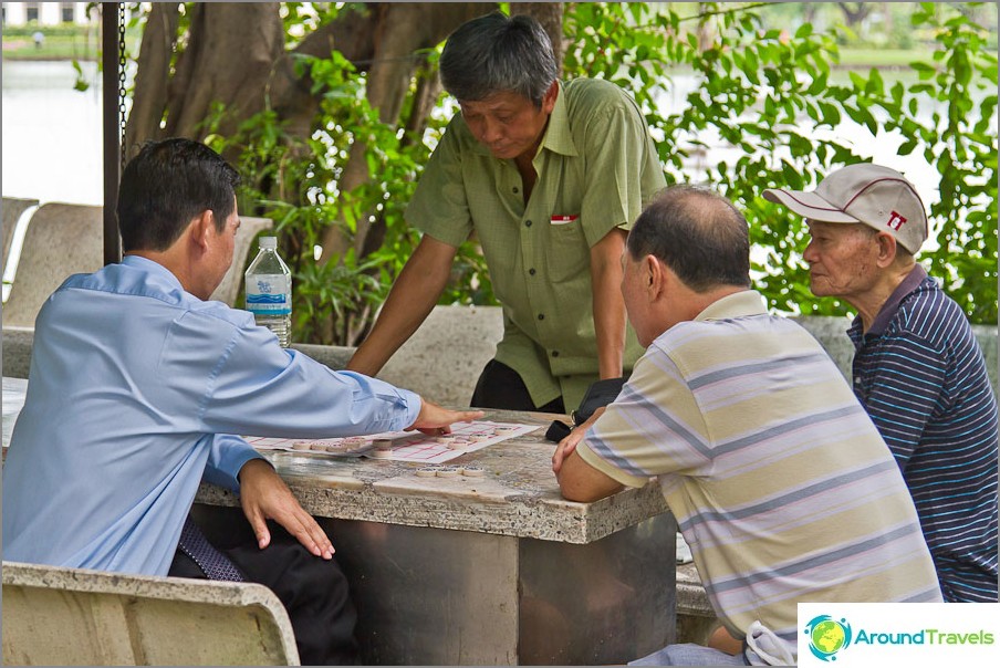 Senior Citizens Play Checkers