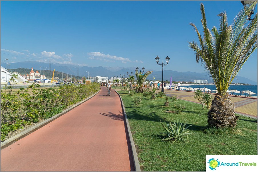 Promenade with a bike path
