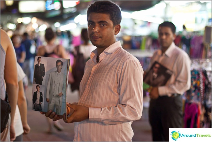 Hindus sell costumes on Khao San Road