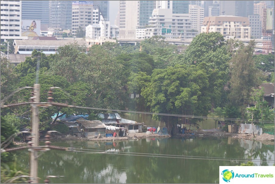 And nearby are large and modern buildings