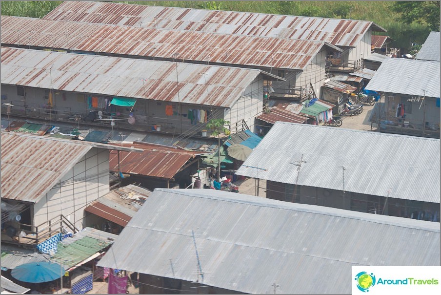 Baraccopoli a Bangkok più vicino alla periferia