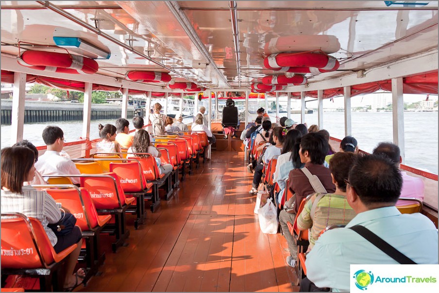 Inside the river tram