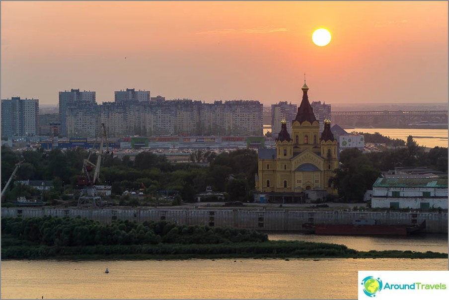 Zonsondergang in Nizjni Novgorod