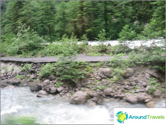 Abkhazia. Remains of the road.