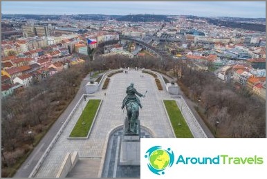 Vitkov-mäki Prahassa - puisto, monumentti ja näköalatasanne