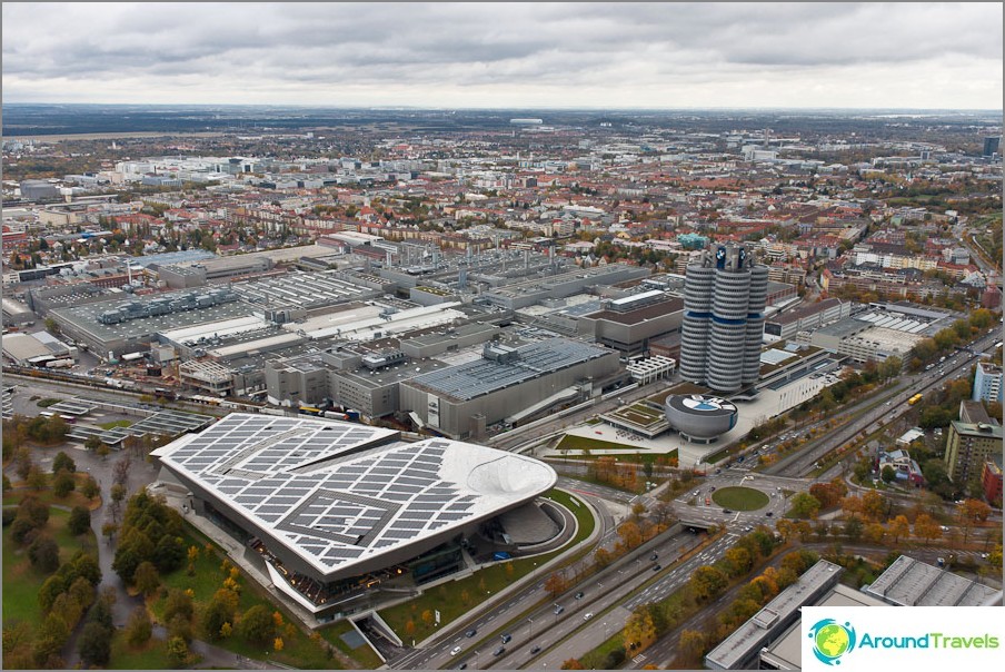 View from the Olympic tower. Modern Munich.