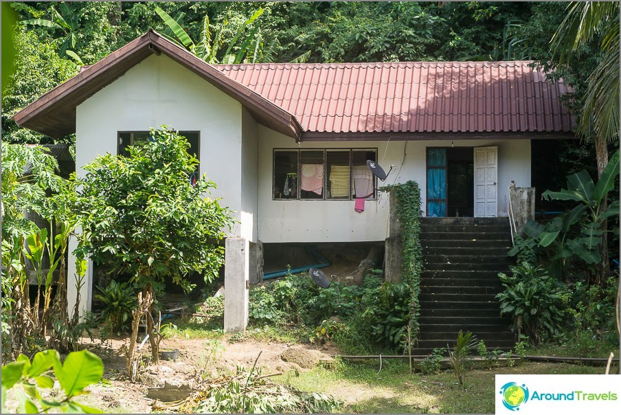 Local staff live in simple houses