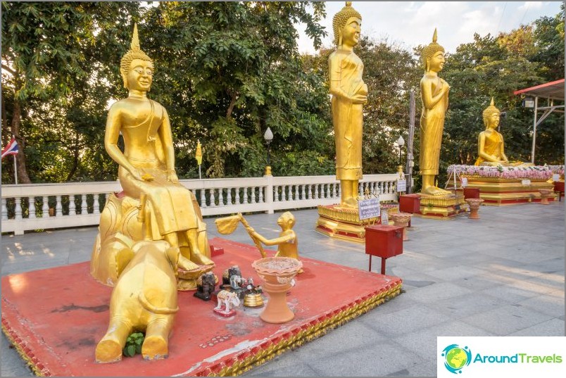 Posągi Buddy w Wat Phra Yai